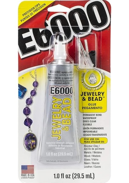 E-6000 Leke Bırakmaz 29.5 ml Süper Güçlü Mücevher Ahşap Seramik Vs. Yapıştırıcısı