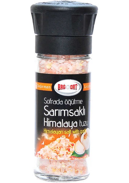 Cam Değirmenli Sarımsaklı Himalaya Granül Çakıl Doğal Kaya Tuzu 110 gr fırsatları