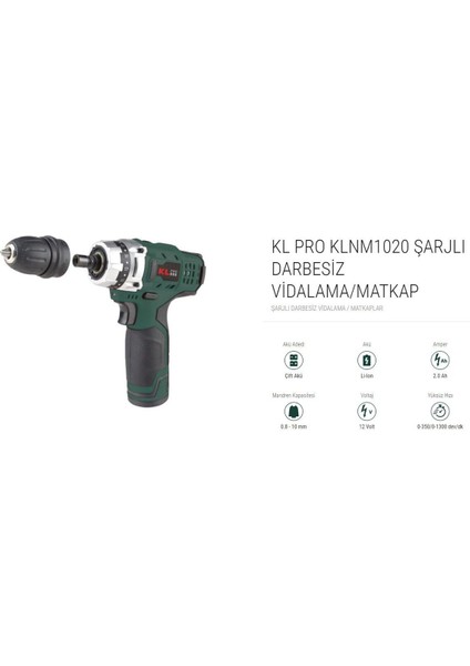 Kl Pro Şarjlı Darbesiz Vidalama/matkap (KLNM1020) fırsatları