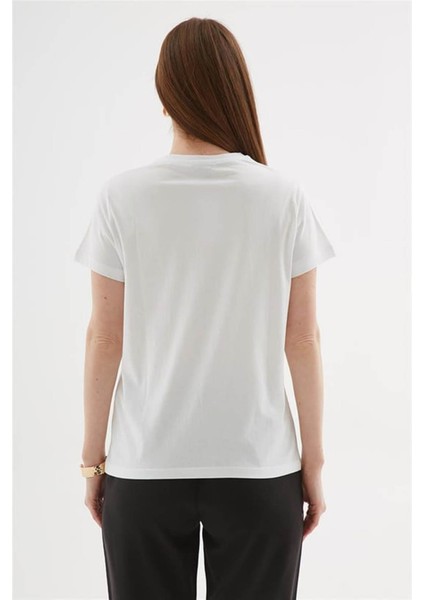 Baskılı Beyaz Kadın T-Shirt 25Y0406K1 fiyatları