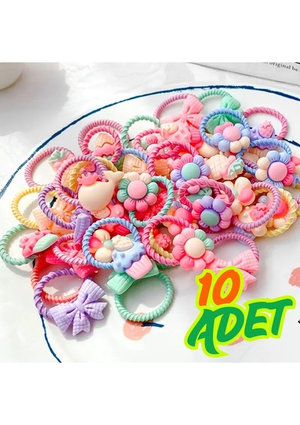 10 Adet Sevimli & Renkli Saç Aksesuarları Tokaları
