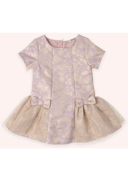 Kız Çocuk Fiyonk Detaylı Lila Elbise