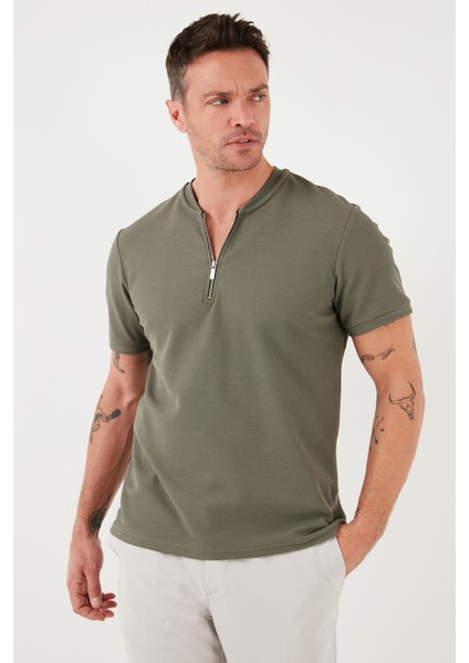 Pamuklu Regular Fit Yarım Fermuarlı Kolej Yaka 3'lü Paket T Shirt Erkek T Shirt 5902653S3 fiyatları