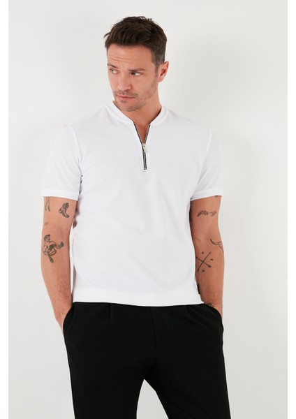 Pamuklu Regular Fit Yarım Fermuarlı Kolej Yaka 3'lü Paket T Shirt Erkek T Shirt 5902653S3 modelleri