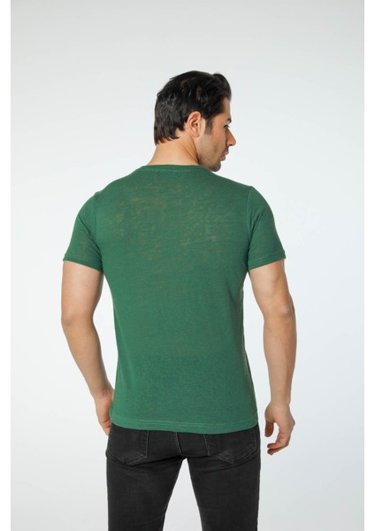 Keten Bisiklet Yaka T-Shirt