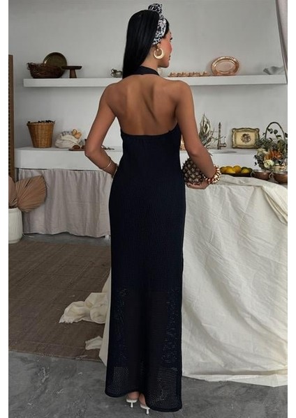 Suzene Nakışlı Astarlı Triko Elbise 2873