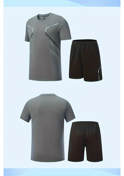 Tosta Erkek Mikro Polyester Baskılı Yürüyüş ve Koşu Antreman Sporcu Tişört Şort Alt Üst Ikili Takım modelleri