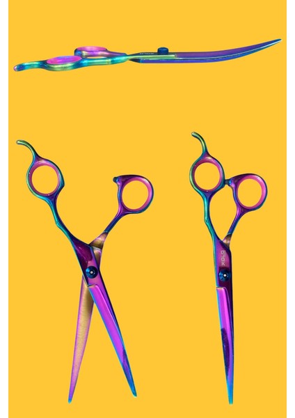 Gökkuşağı Pet Bakım Kavisli Makas 7 Inç Traş Maksı modelleri