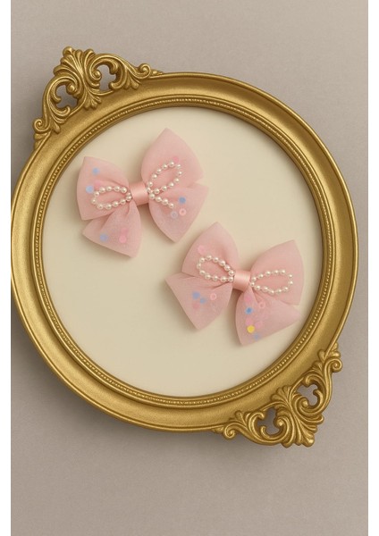 Boncuk Detaylı Fiyonklu Pens Toka