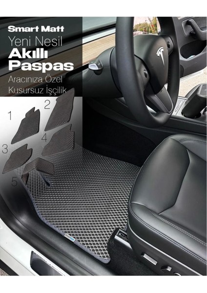 Audi A5 Coupe 2016-2025 Tek Kapı Uyumlu Araca Özel Yeni Nesil Akıllı Oto Paspas