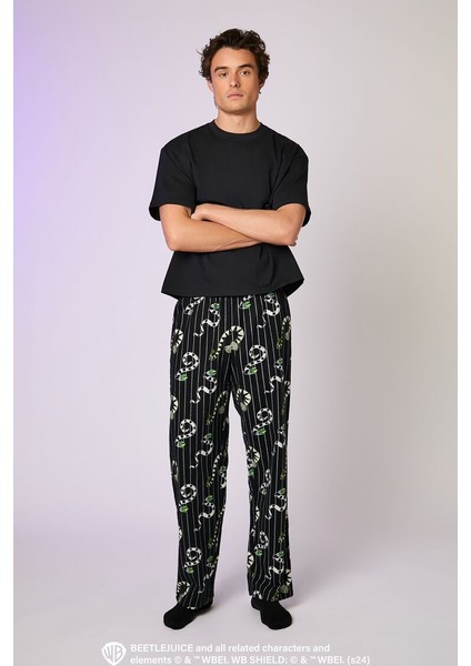 Beetlejuice Baskılı Pijama Altı