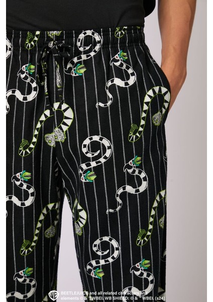 Beetlejuice Baskılı Pijama Altı