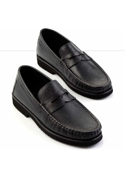 Siyah Leather Erkek Loafer Ayakkabı E01194032340