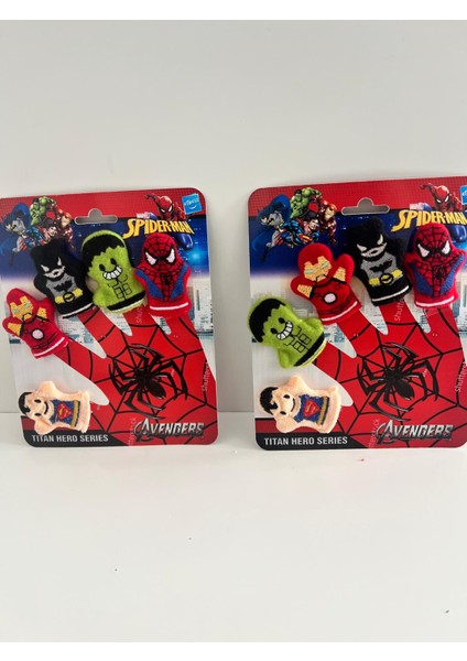 Kukla Parmaklar Avengers Hulk-Batman-Demiradam-Örümcekadam-Süperman 5 Li Karakter Serisi