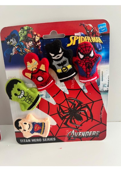 Kukla Parmaklar Avengers Hulk-Batman-Demiradam-Örümcekadam-Süperman 5 Li Karakter Serisi