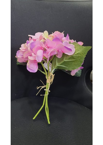 Yapay Çiçek Ortanca Hydrangea Bundle X3 Leaves 11,5inch Lilac Dekoratif Hediyelik Bitki 1 Adet