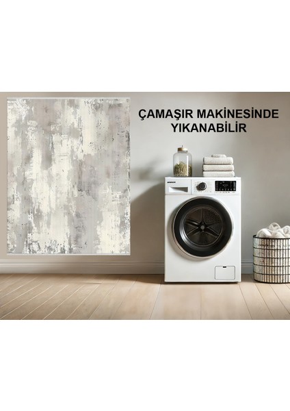 Gri Tonlarda Modern Halı – Soft Desen & Kaymaz Taban | Kolay Temizlik | Minimal Tarz
