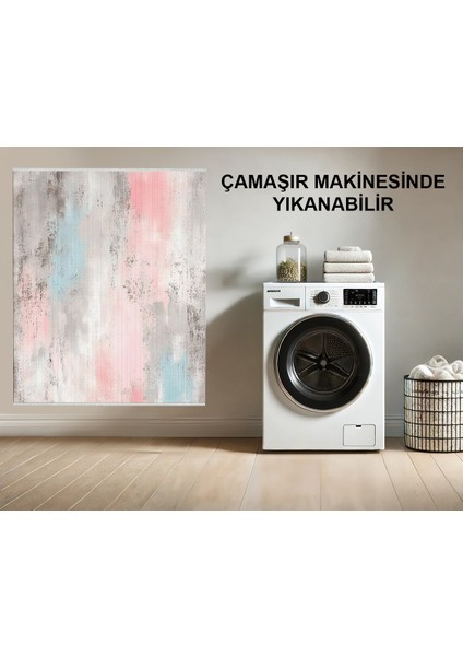 Pastel Renkli Modern Halı – Soft Geçişli Desen, Yıkanabilir, Kaymaz Taban