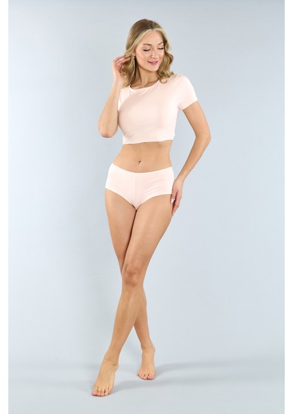 Pamuklu Pembe Basic Kadın Boxer Külot 3'lü Paket
