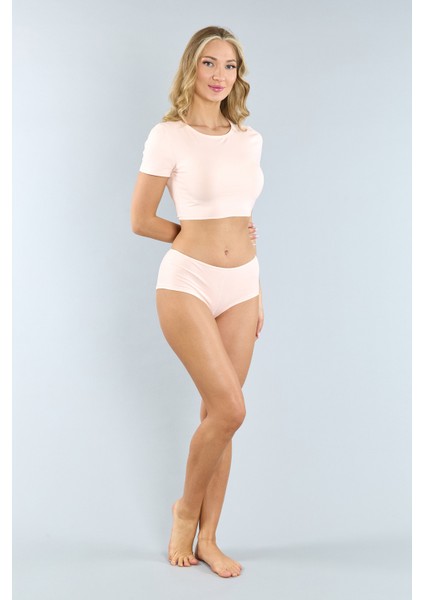 Pamuklu Pembe Basic Kadın Boxer Külot 3'lü Paket