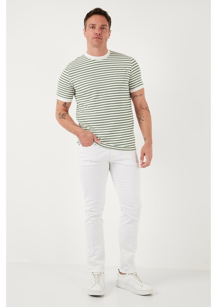 Pamuklu Çizgili Regular Fit Bisiklet Yaka T Shirt Erkek T Shirt 5903005 fırsatları