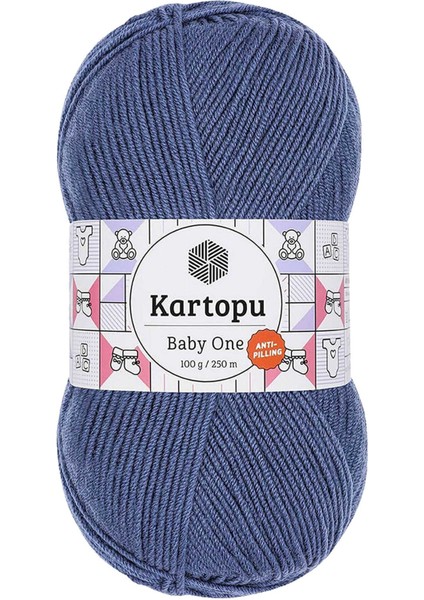 1 Adet Baby One Tüylenmeyen El Örgü Ipi Yünü Koyu Mavi K1533