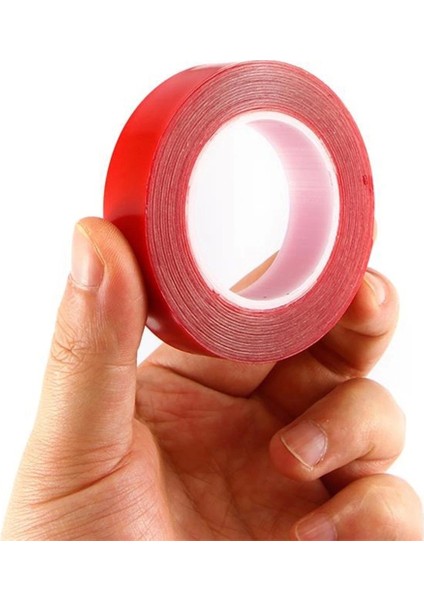 2 Metre Güçlü Yapışkanlı Çift Taraflı Slikon Pratik Şeffaf Bant (5047)