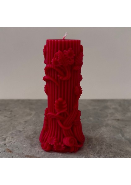 El Yapımı Spiral Desenli Soya Mum Dekoratif 11 cm Beyaz Mum Parti ve Düğün Süslemesi