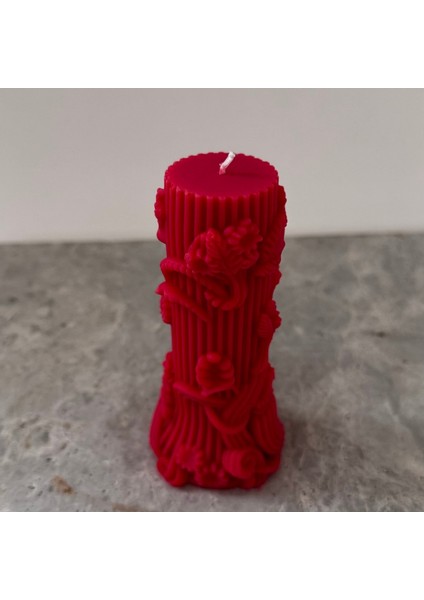 El Yapımı Spiral Desenli Soya Mum Dekoratif 11 cm Beyaz Mum Parti ve Düğün Süslemesi