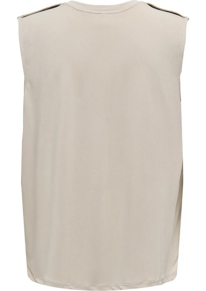 Kadın Onlfree Regular Fit kolsuz Bluz 15290313 Bej