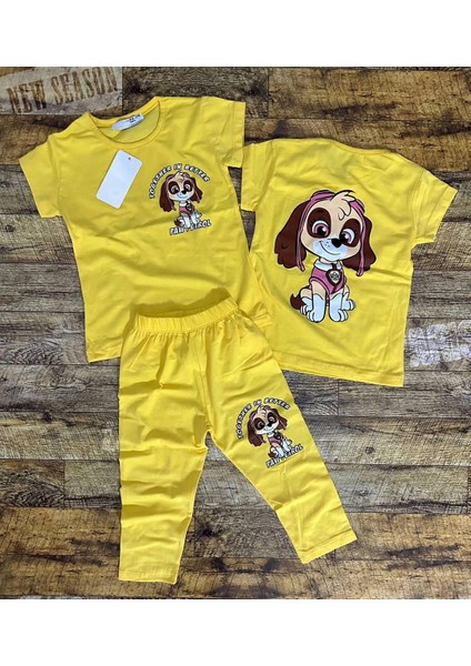 Paw Patrol Detaylı Yazlık Kız Çocuk Taytlı Alt Üst Takım