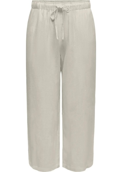 Kadın Onlsıesta Rahat Kesim Beli Lastikli ve Ip Detaylı Keten Pantolon 15344603 Bej fiyatları