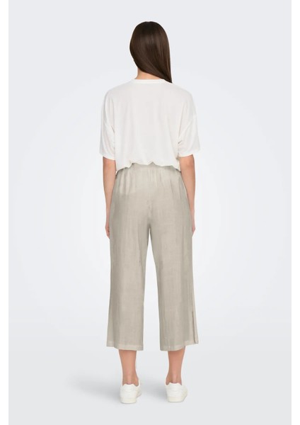 Kadın Onlsıesta Rahat Kesim Beli Lastikli ve Ip Detaylı Keten Pantolon 15344603 Bej modelleri