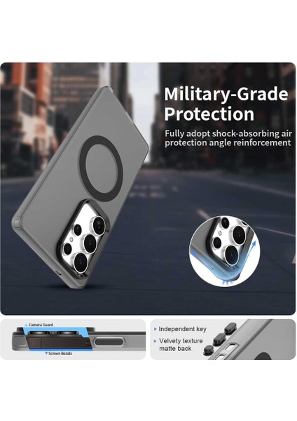 Samsung Galaxy S25 Ultra Kılıf Kamera Çıkıntılı Mat Magsafe Şarj Özellikli Kenarları Renkli Premium Sert Kapak fırsatları