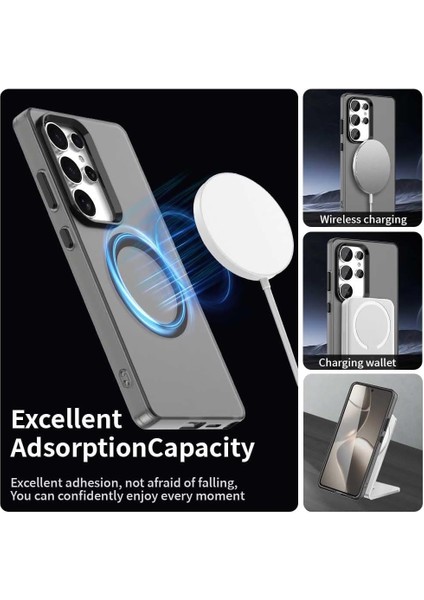 Samsung Galaxy S25 Ultra Kılıf Kamera Çıkıntılı Mat Magsafe Şarj Özellikli Kenarları Renkli Premium Sert Kapak indirimleri