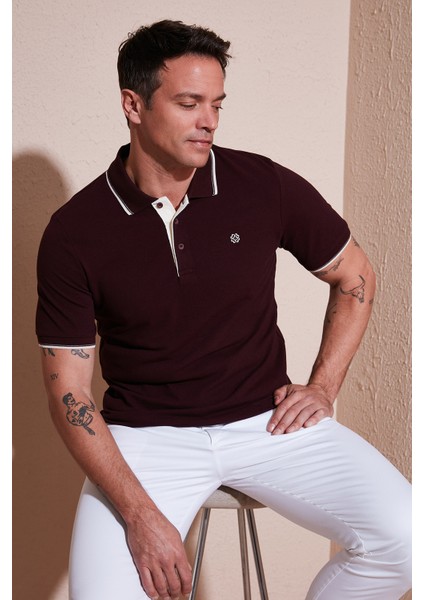 Pamuk Düğmeli Slim Fit Polo Yaka T Shirt Erkek Polo Yaka T Shirt 5902118