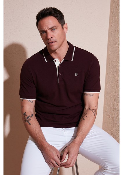 Pamuk Düğmeli Slim Fit Polo Yaka T Shirt Erkek Polo Yaka T Shirt 5902118