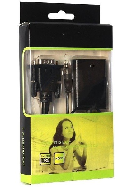 PM-18637 VGA To HDMI Dönüştürücü Kablo