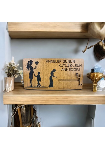 Anneler Günü Mesajlı Mdf Lazer Kesim Vitrin Dekorasyonu (Erkek Çocuk)
