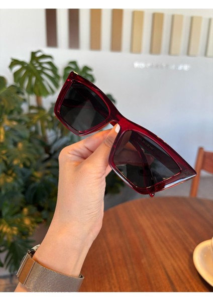 Cleopatra Bordo Cat Eye Çekik Trend Güneş Gözlüğü Kadın fiyatları