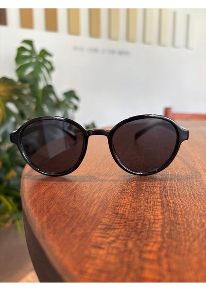 Vinks Oval Siyah Yuvarlak Güneş Gözlüğü Unisex