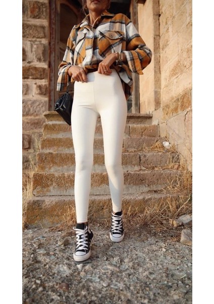 Kadın Yüksek Bel Içi Şardonlu Fırsat Ürün Toparlayıcı Tayt fırsatları