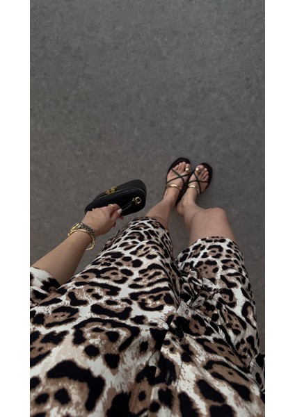 Poplin Leopar Şort-Gömlek Takım indirimleri
