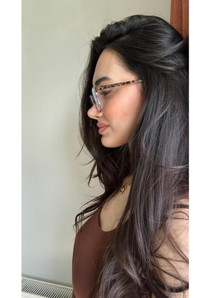 Elanor Leopar Desenli Metal Menteşeli Esnek Hafif Köşeli Cat Eye Mavi Işık Korumalı Gözlük fırsatları