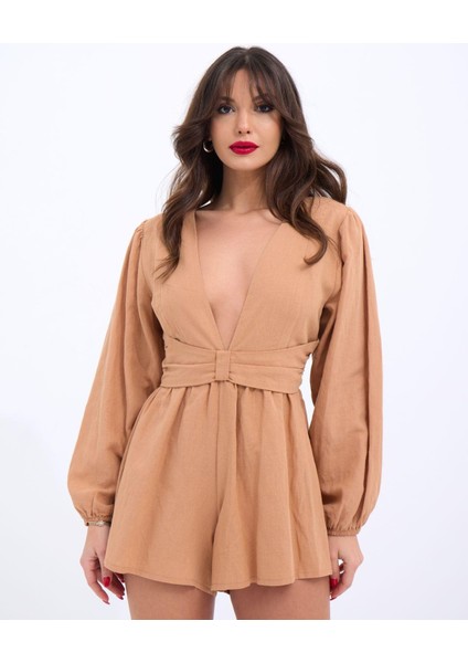 6528 Tulum Elbise-Camel