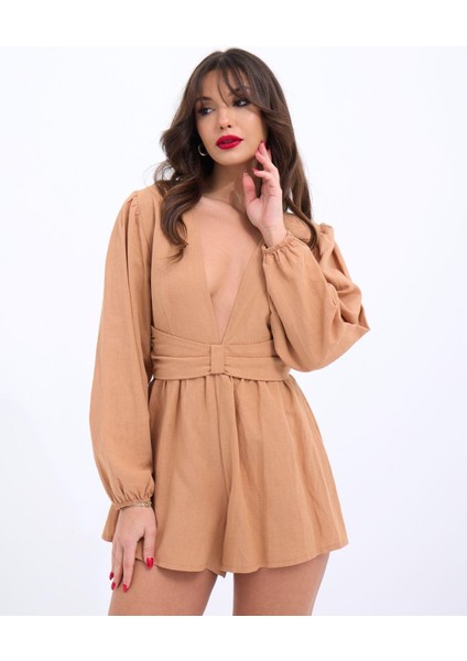 6528 Tulum Elbise-Camel