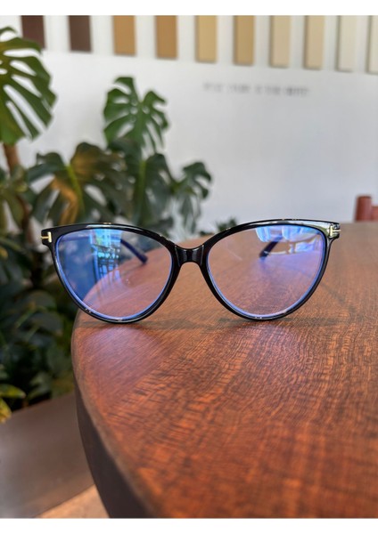 River Siyah Cat Eye Metal Aksesuarlı Mavi Işık Korumalı Blue Block Gözlük fiyatları