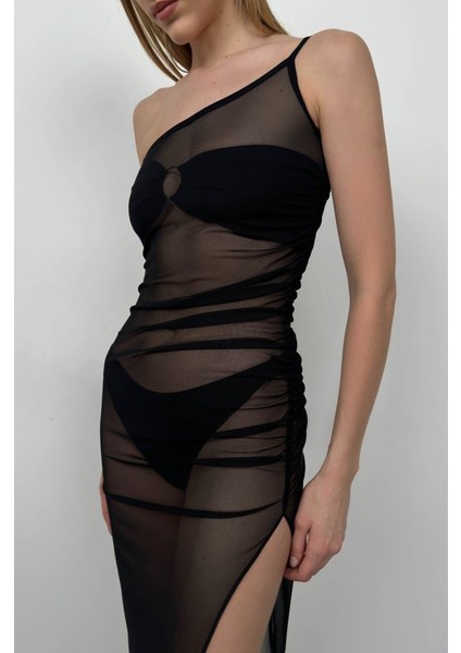 Tek Omuz Yırtmaç Detay Pareo indirimleri