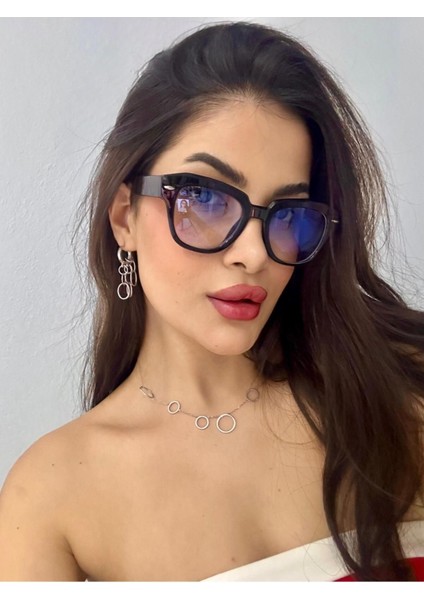Stane Kalın Siyah Çerveçe Popüler Mavi Işık Korumalı Blue Block Şeffaf Ekran Gözlüğü