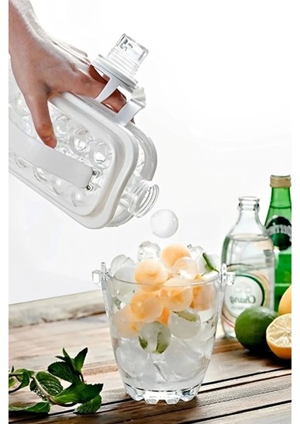 Katlanır Buz Küpü Kalıbı ve Içecek Şişesi Pratik Taşınabilir Buz Küpü Kalıbı Maker Su Şişesi Buzluk
